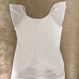 Express white top with cap sleeves. Size L